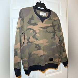 Coach New York Men’s Camoflage Green Black Tan Sweatshirt Size Medium Army